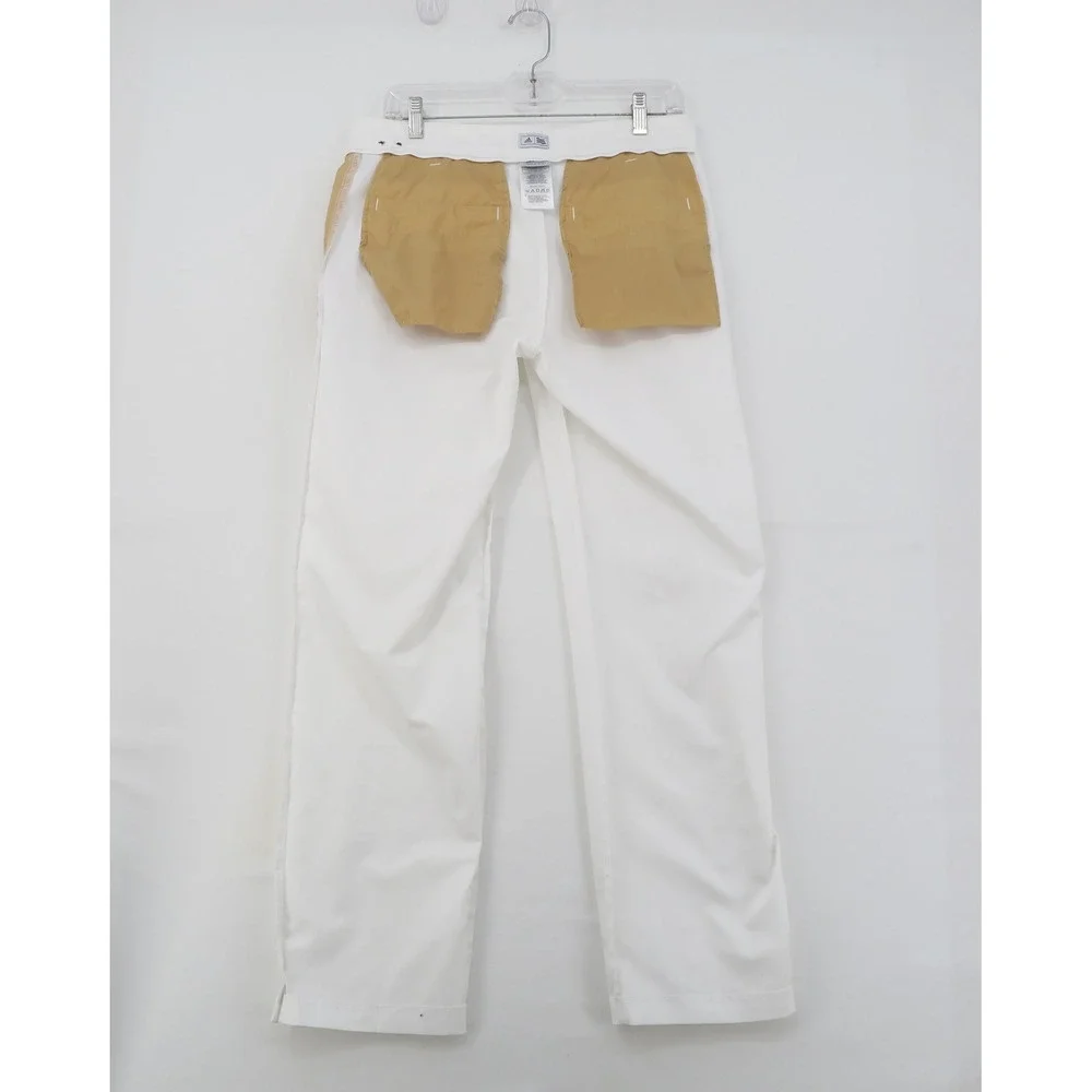 Adidas Mens White Golf Pants Flat Front Performance Trousers 30x30